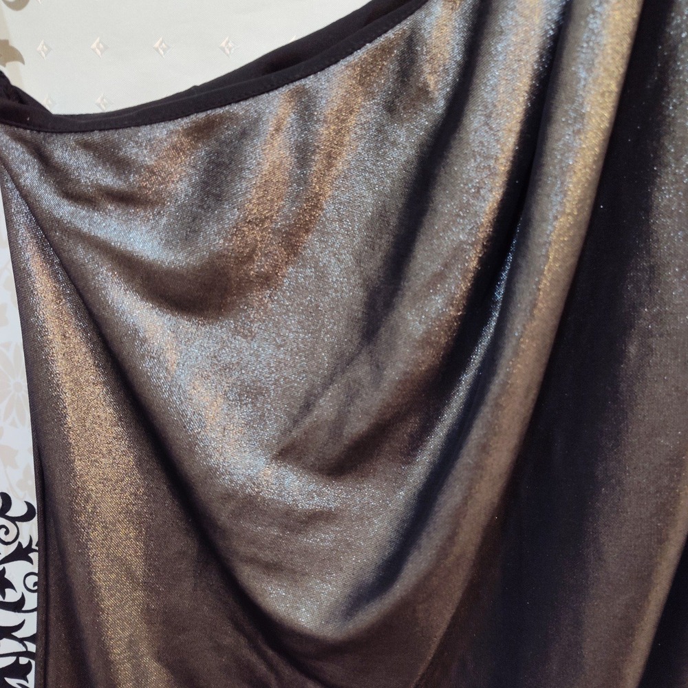 Vince Camuto Silver Chrome One Shoulder Dress Size 4 - Picture 3 of 8